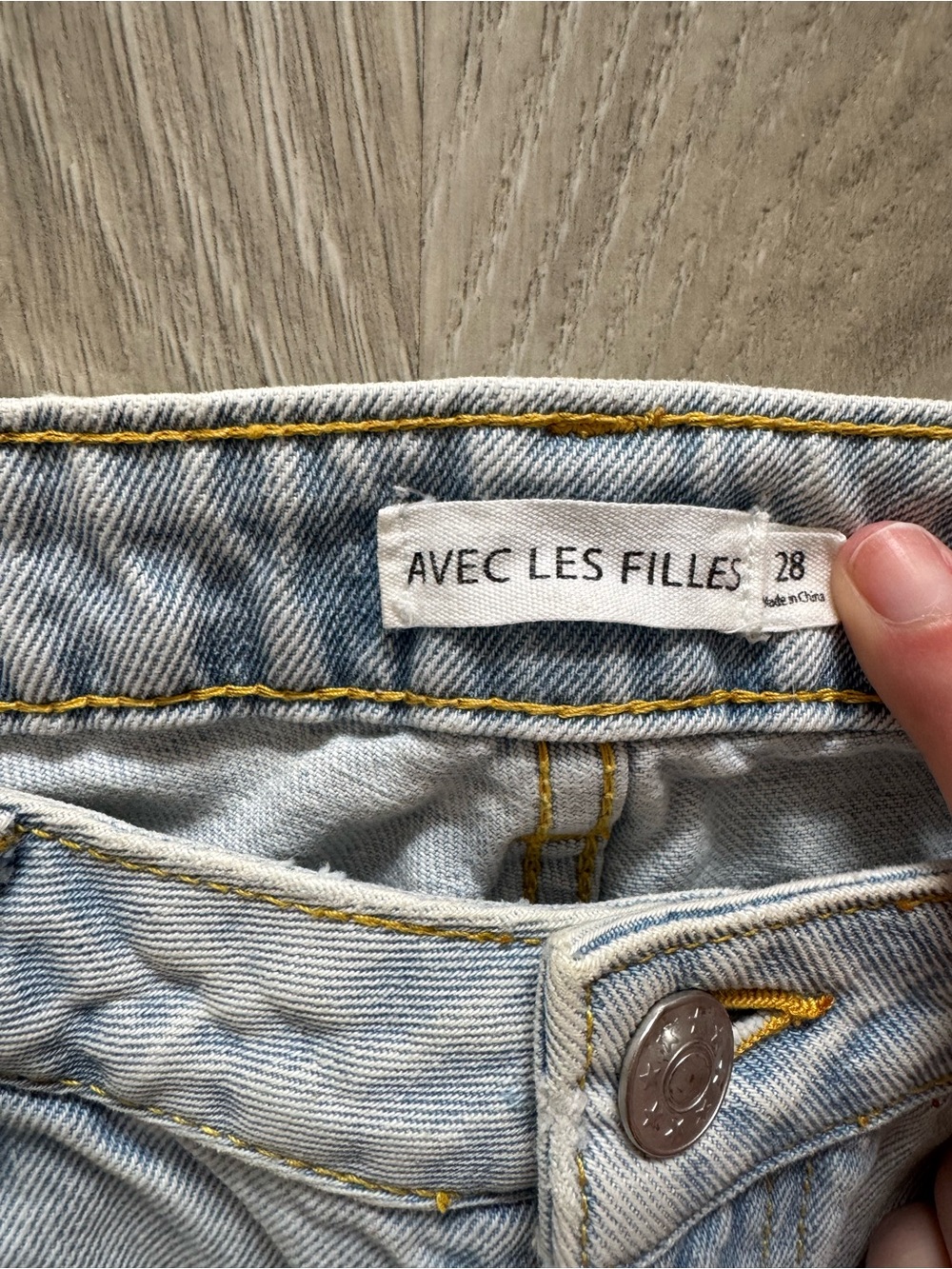 Avec Les Filles High Rise Slit Hem Wide Leg Jeans - Picture 3 of 7